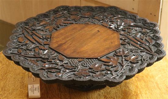 An Indian colonial carved hardwood Lazy Susan W.49cm